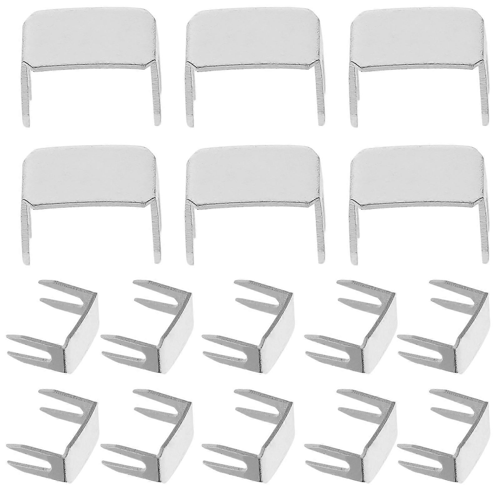 Zipper Stopers for Repairing Jackets with 20Pcs Metal Silver Components