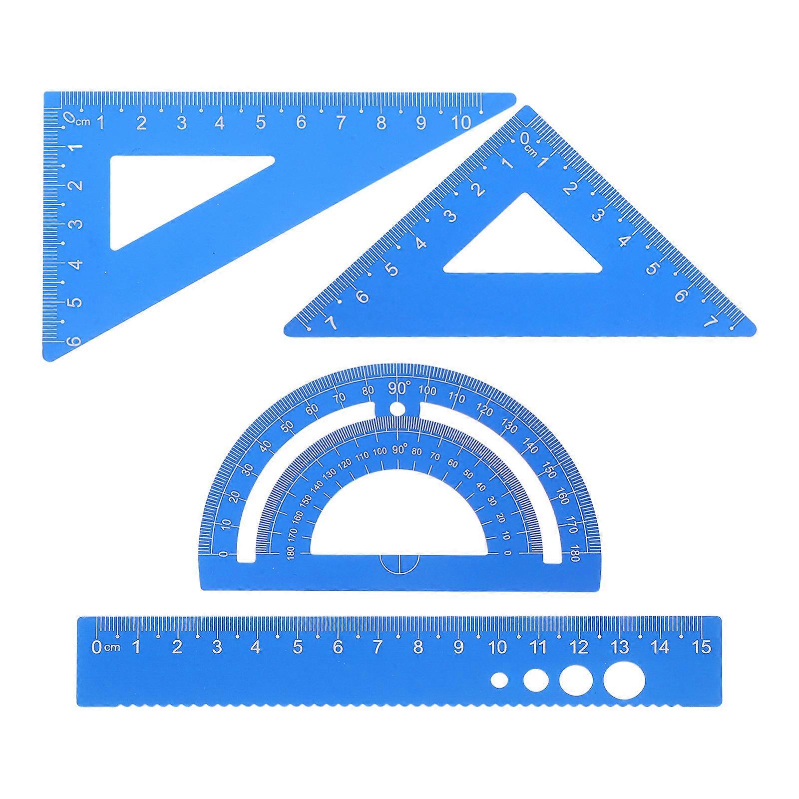 Protractor Ruler Set Aluminum Alloy Tools Set for Students and Professionals