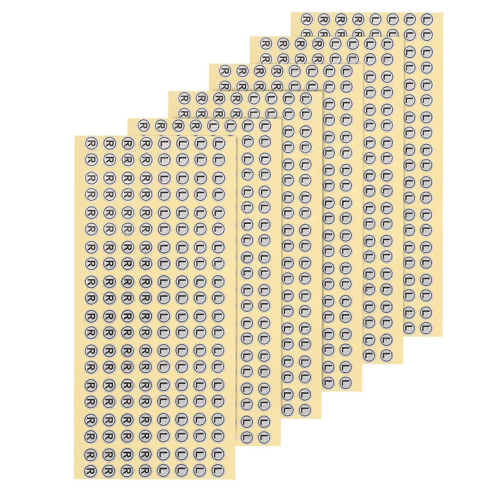 Earphone Direction Labels for Left Right Identification in 6 Sheets