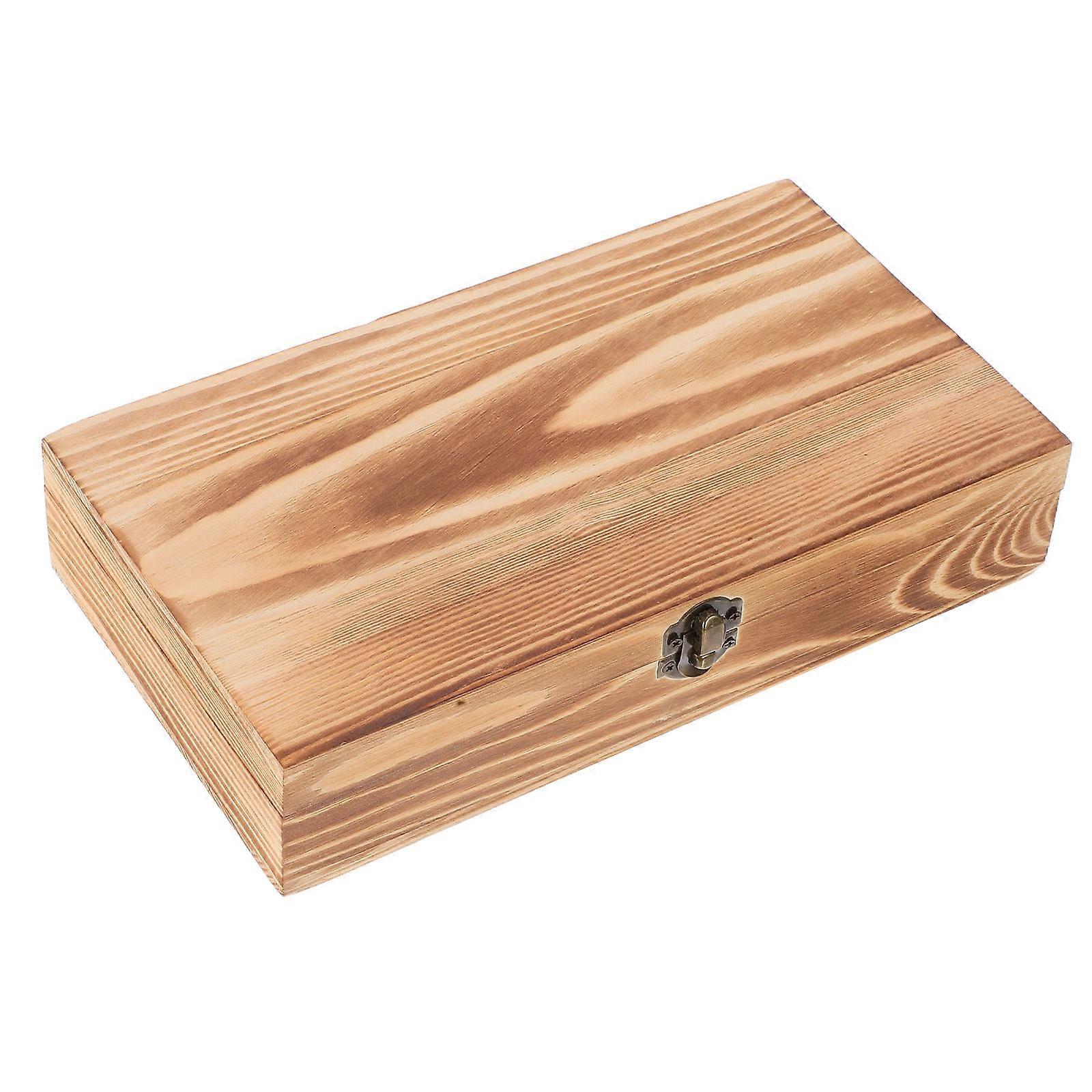 Wooden Keepsake Box with Hinged Lid for Storage Multipurpose Home Organizer
