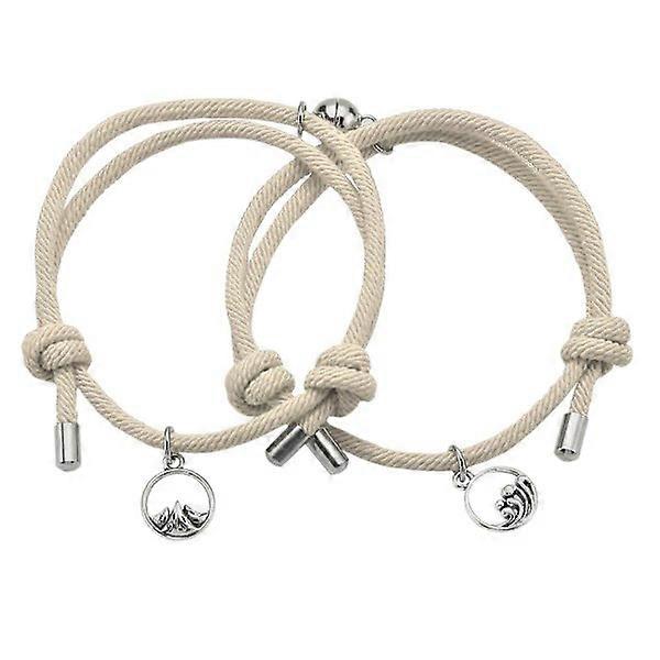 Pair bracelet with Magnet - Beige Beige one size
