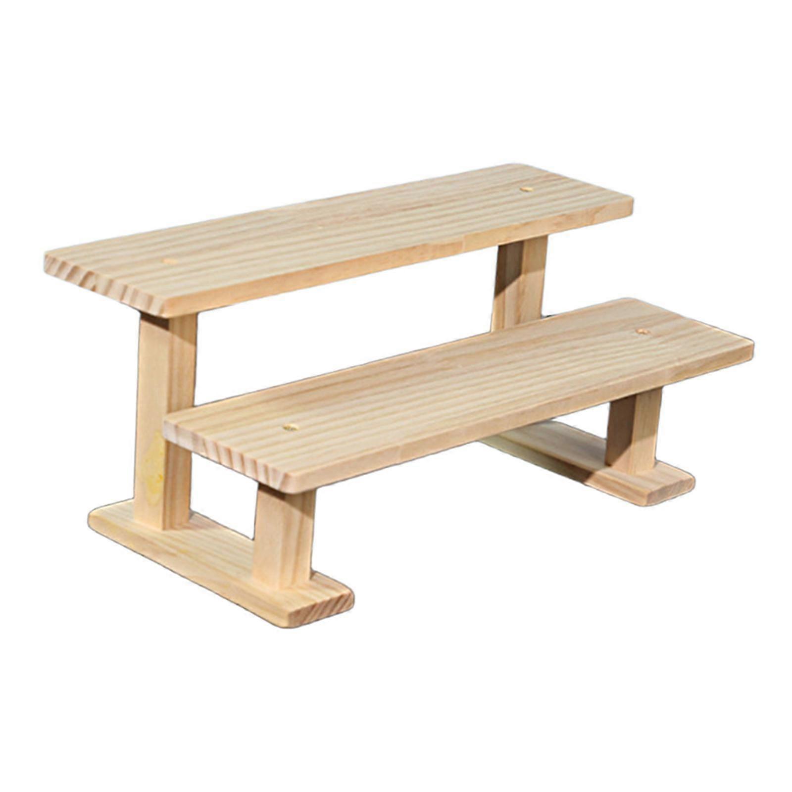 Figure Display Stand Dessert Shelf Decorative Wood Display Riser Cupcake Stand