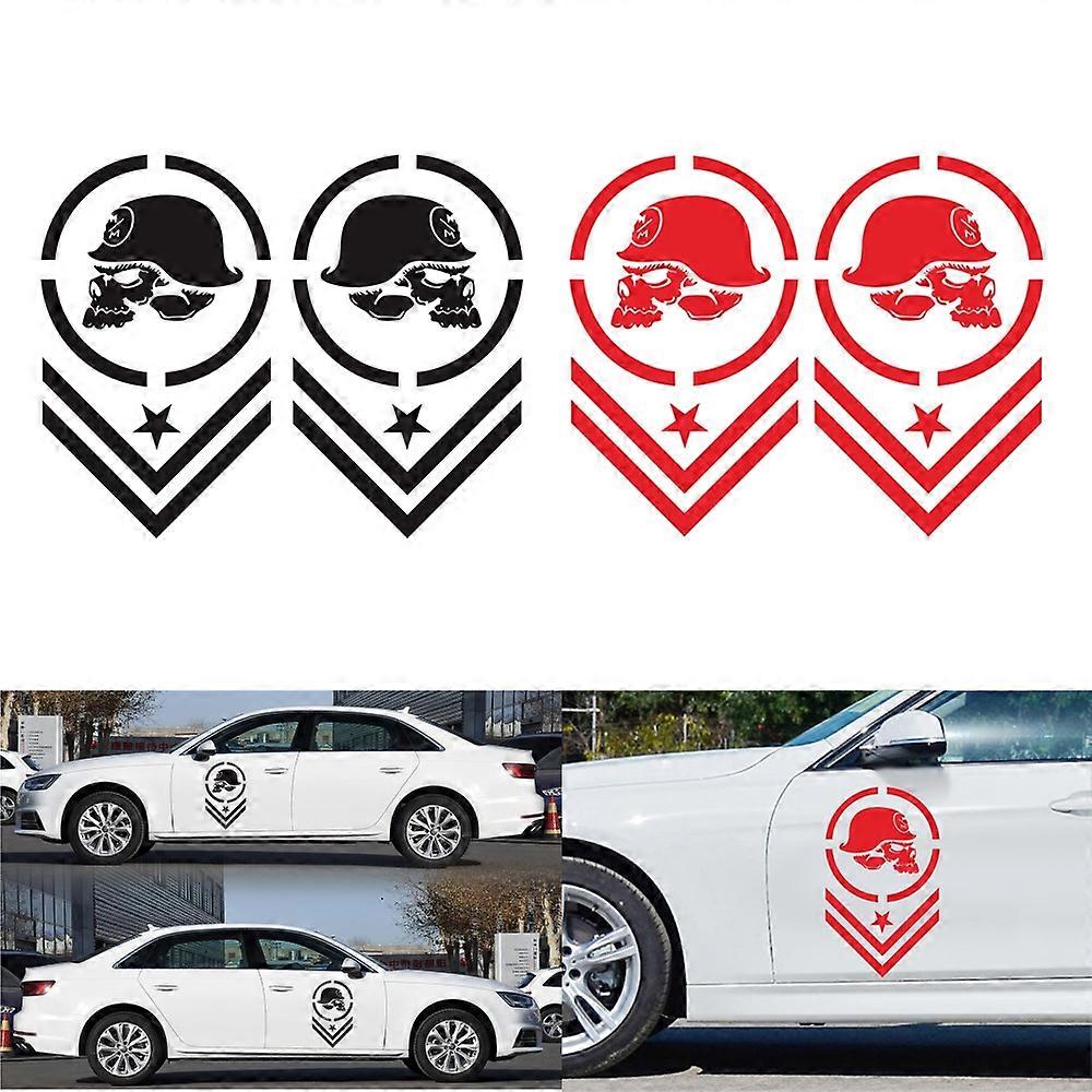 2 PCS/Set D-739 Skull Pattern Car Modified Decorative Sticker