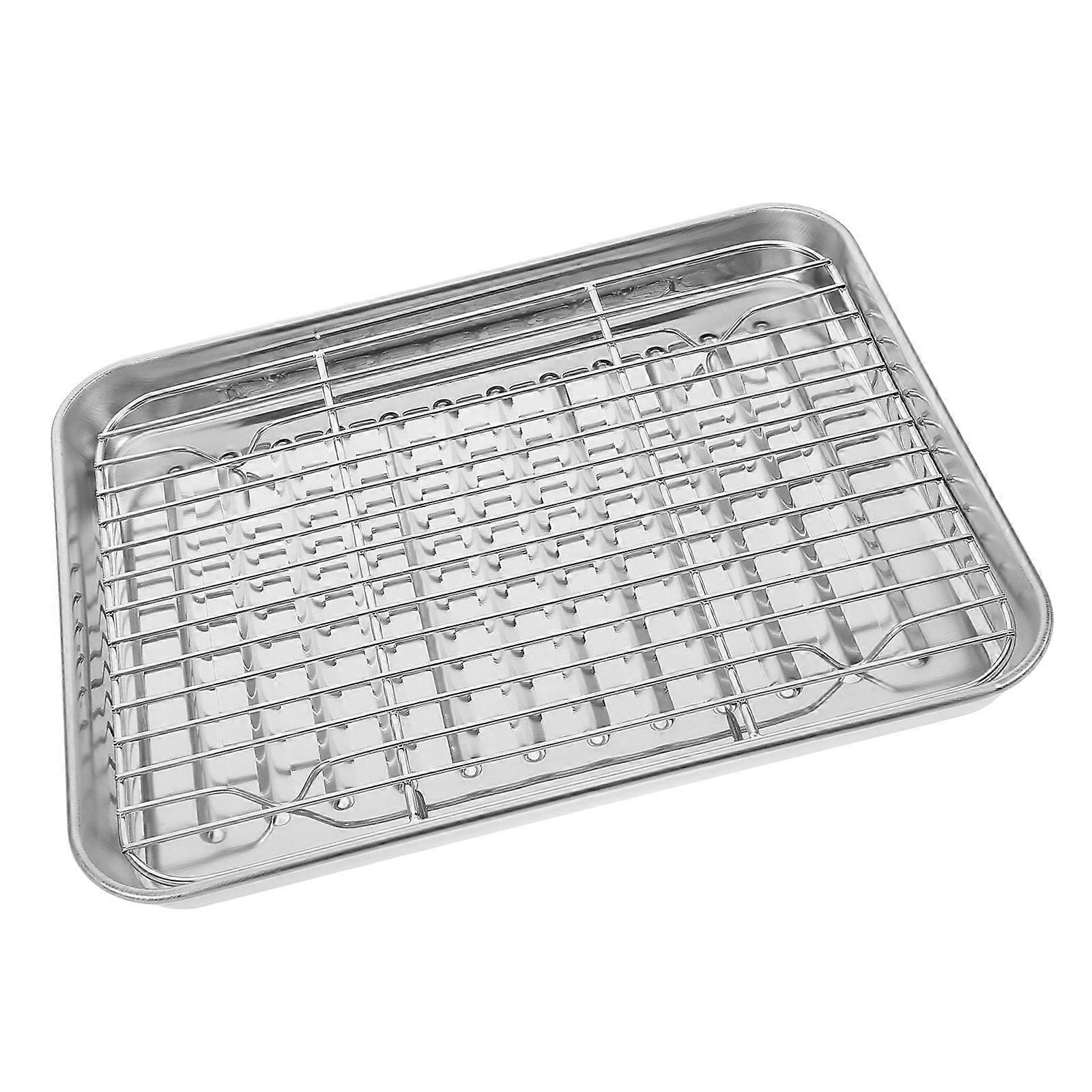 Roasting Baking Tray Stainless Steel for Baking 1Set with Rack