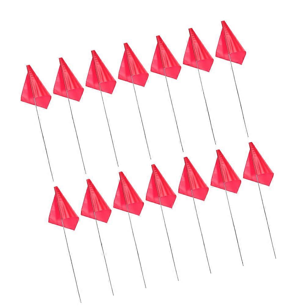 Red Marking Flag for Lawn with 60Pcs Steel Wire Durable Flags for Construction