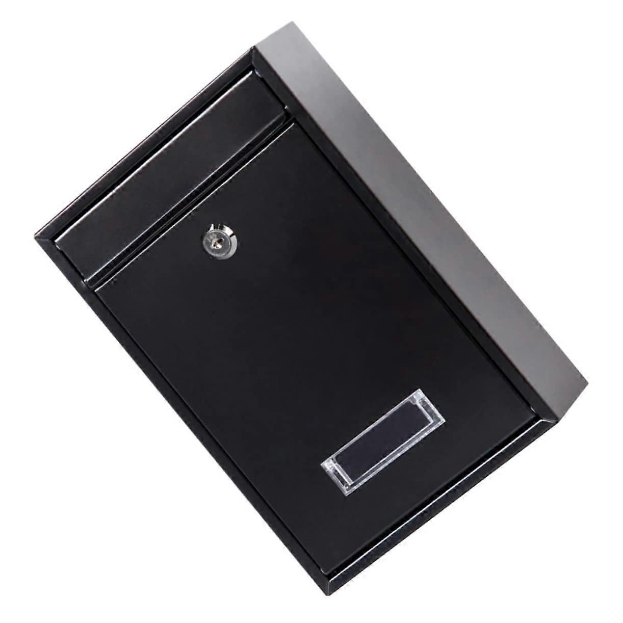 Wall Mounted Mailbox with Newspaper Holder, Secure Rustproof Iron for Outdoor Porch or Deck