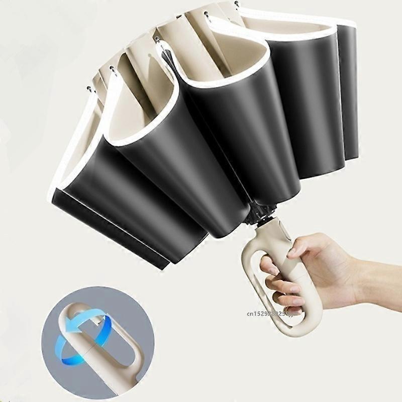 Ring Buckle Design Automatic Reverse Umbrella for Men Folding Large Strong WOMEN'S Sunshade Car Inverted Umbrella