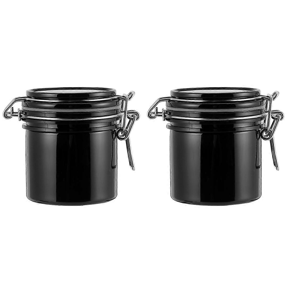 Eyelash Storage Jar Activated Carbon Glue Container for Storage 4Pcs Black