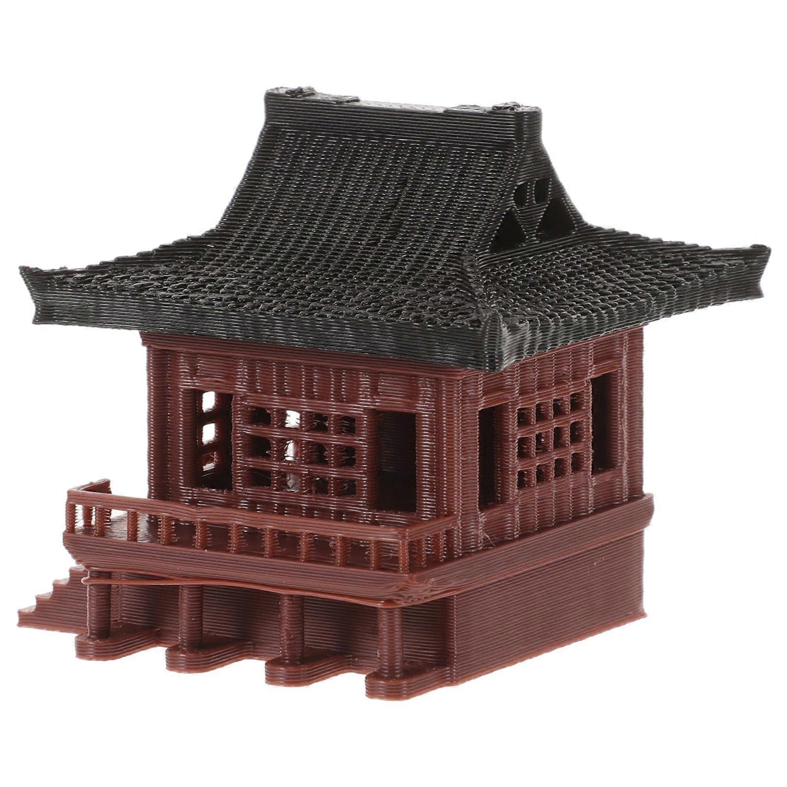 Light Brown Landscaping Pavilion Statue for Aquarium Decor