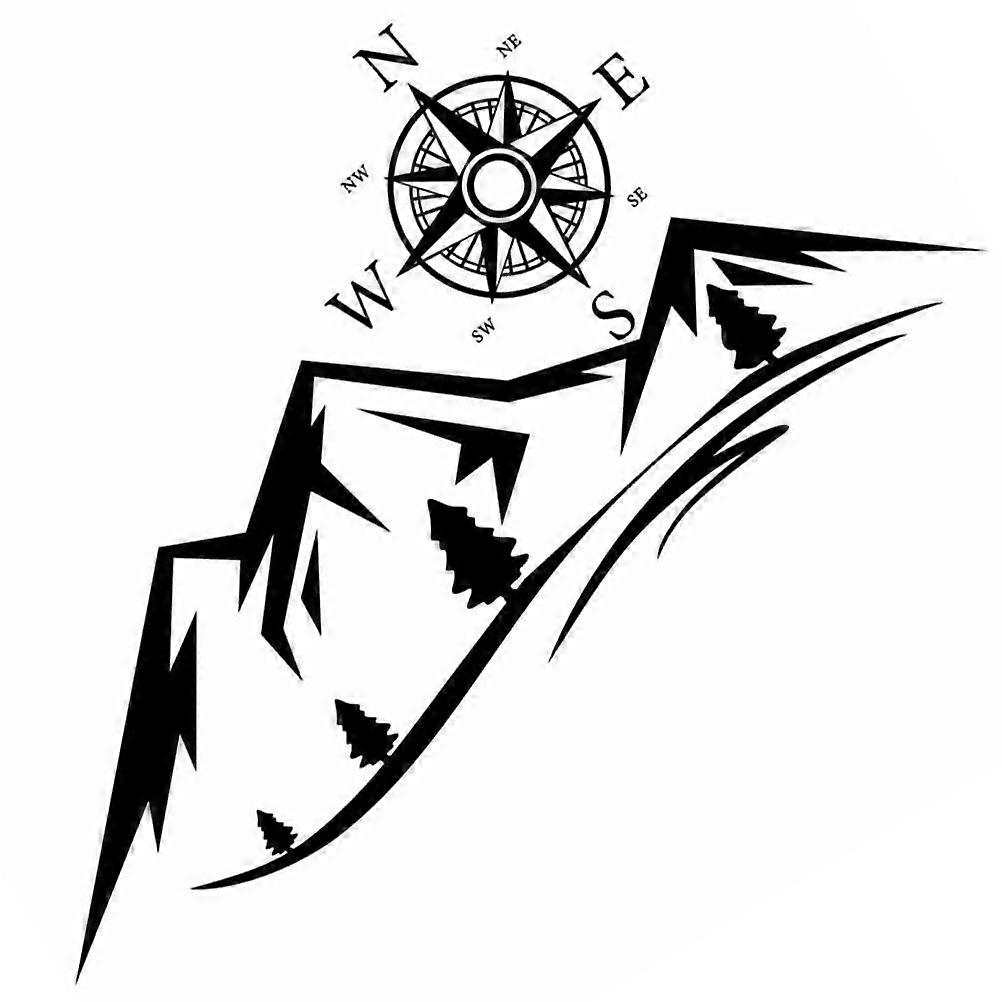 Decorative Car Decals Placement Car Side Stickers Compass Shape 2Set
