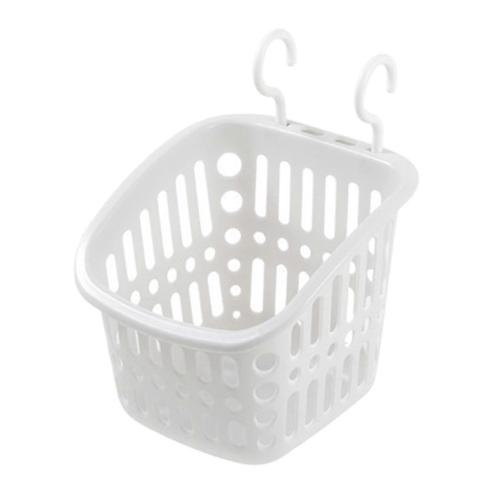 Hanging Shower Basket with Hook, Breathable Mesh Storage for Bathroom Kitchen Dorm, Gray White
