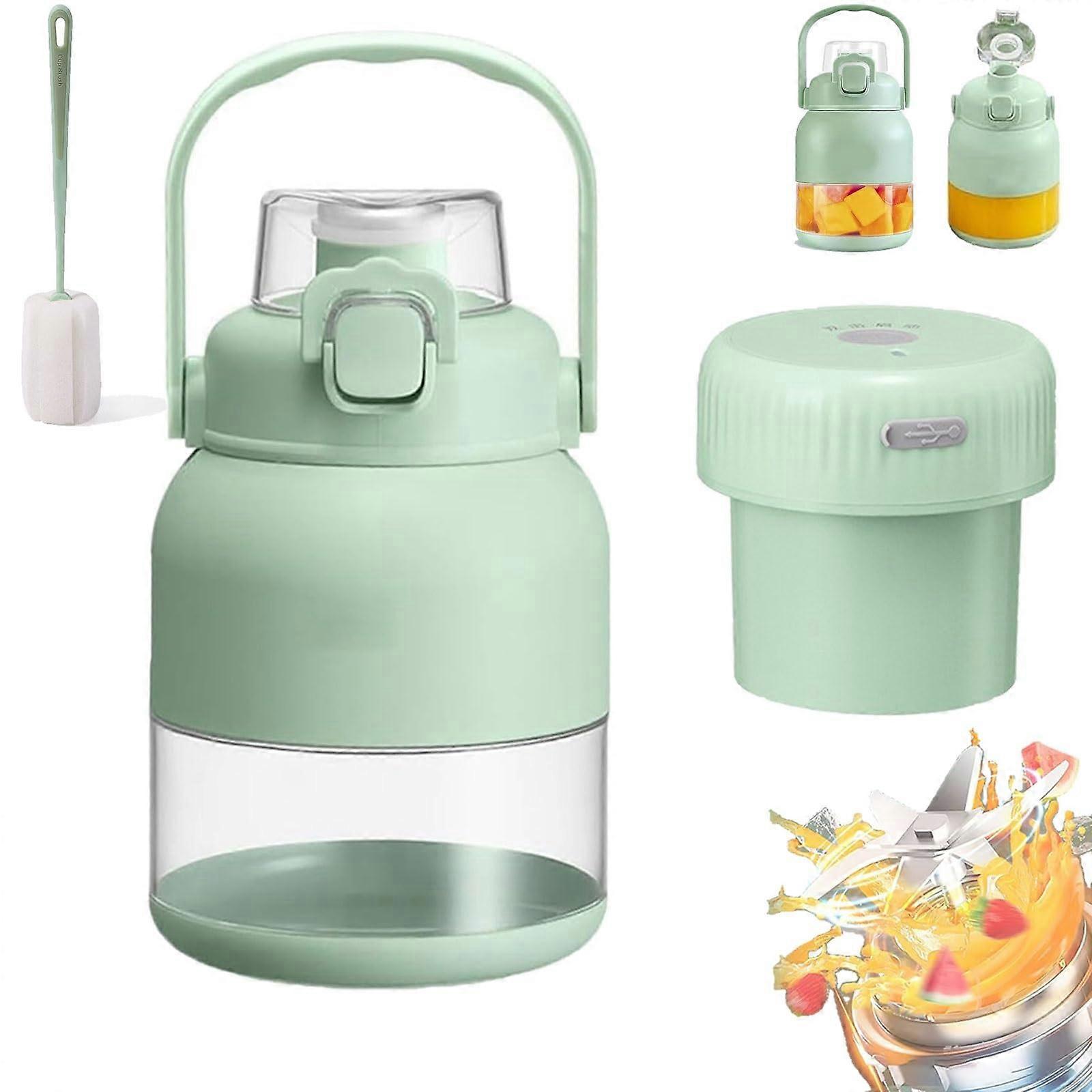 Portable Blender and Electric Citrus Juicer 27oz Large Capacity Wireless Rechargeable with Straw and Lids Green