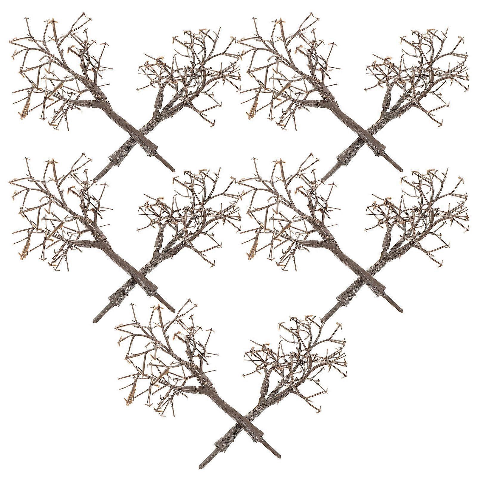 Sand Table Model Tree Coffee Color Plastic Tree Trunks for DIY Toy 10Pcs