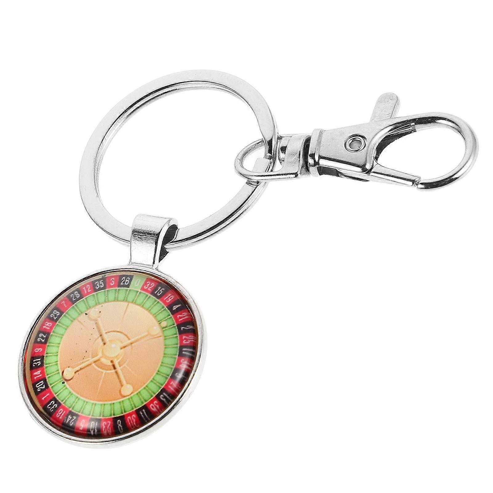 Roulette Wheel Keychain Featuring Lobster Clasp for Backpack Style
