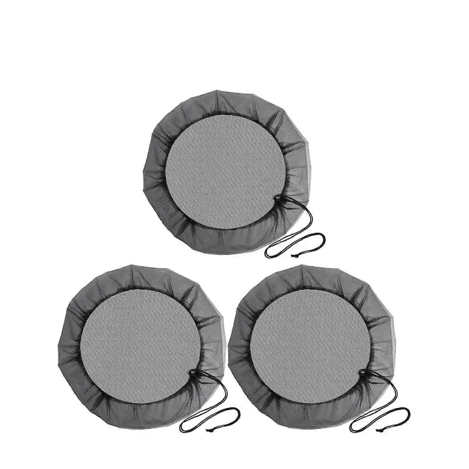 Rain Barrel Net Cover 3PCS 60CM Adjustable Drawstring Mesh Lid for Garden Rainwater Collection