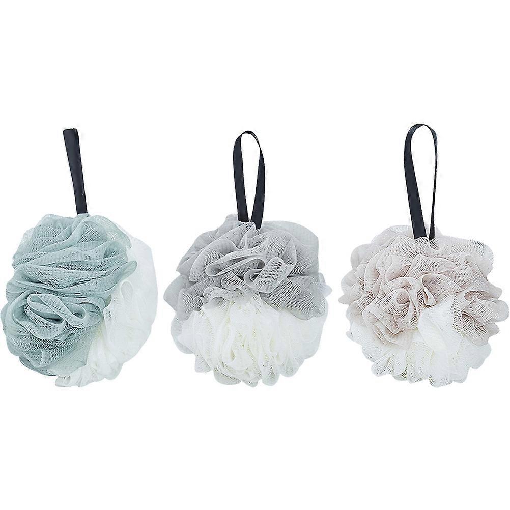 Mesh Nets Ball Bathing Flowes for Bathing 3Pcs Durable Shower Scrubbers