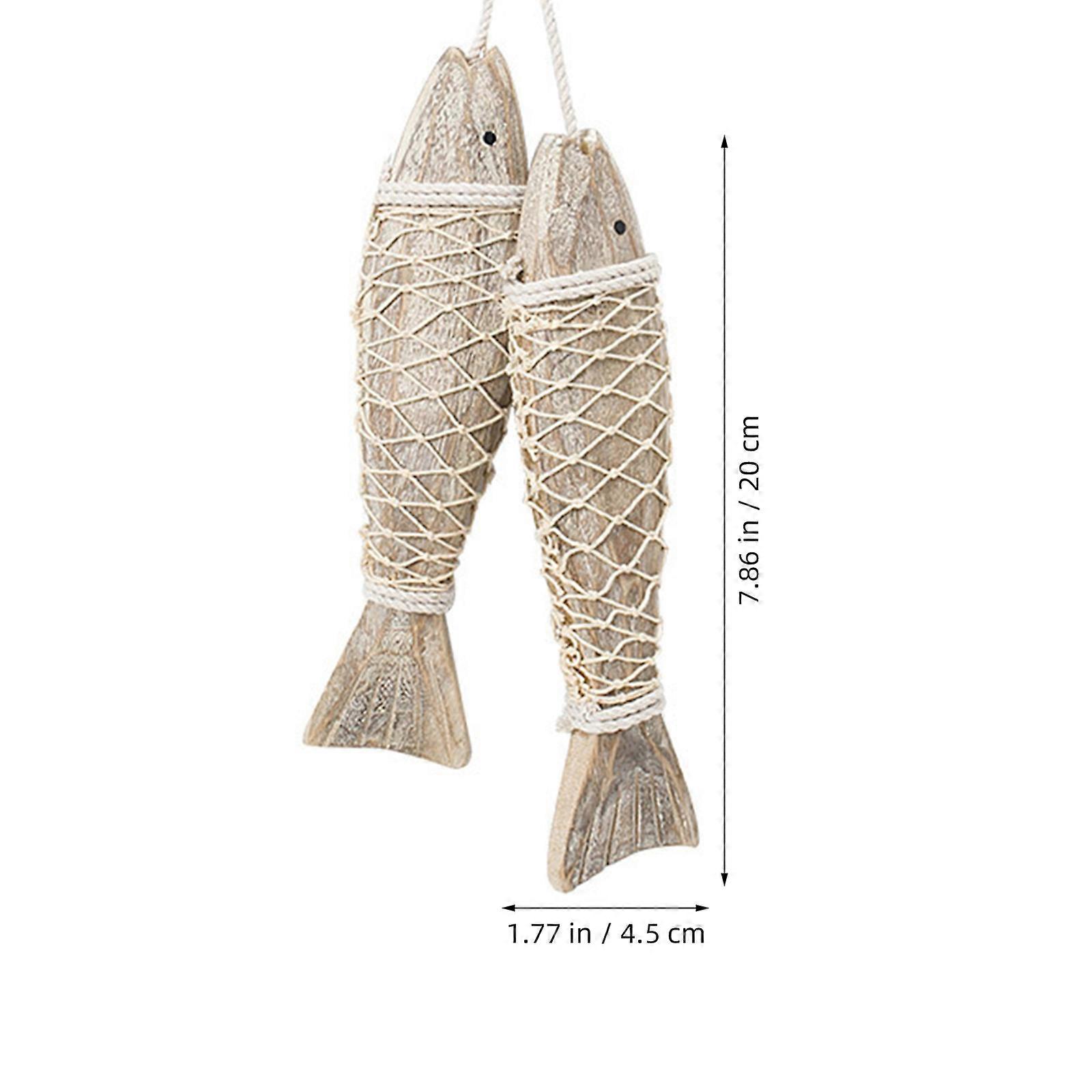 Decorative Fish Pendant Nautical Wall Decor for Home Wall Hanging 2Pcs