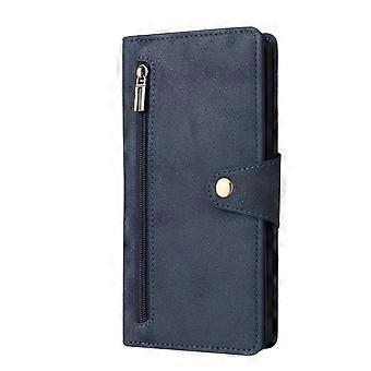 Case For Iphone 13 6.1 Blue Zipper Wallet Rivet Store Leather No698