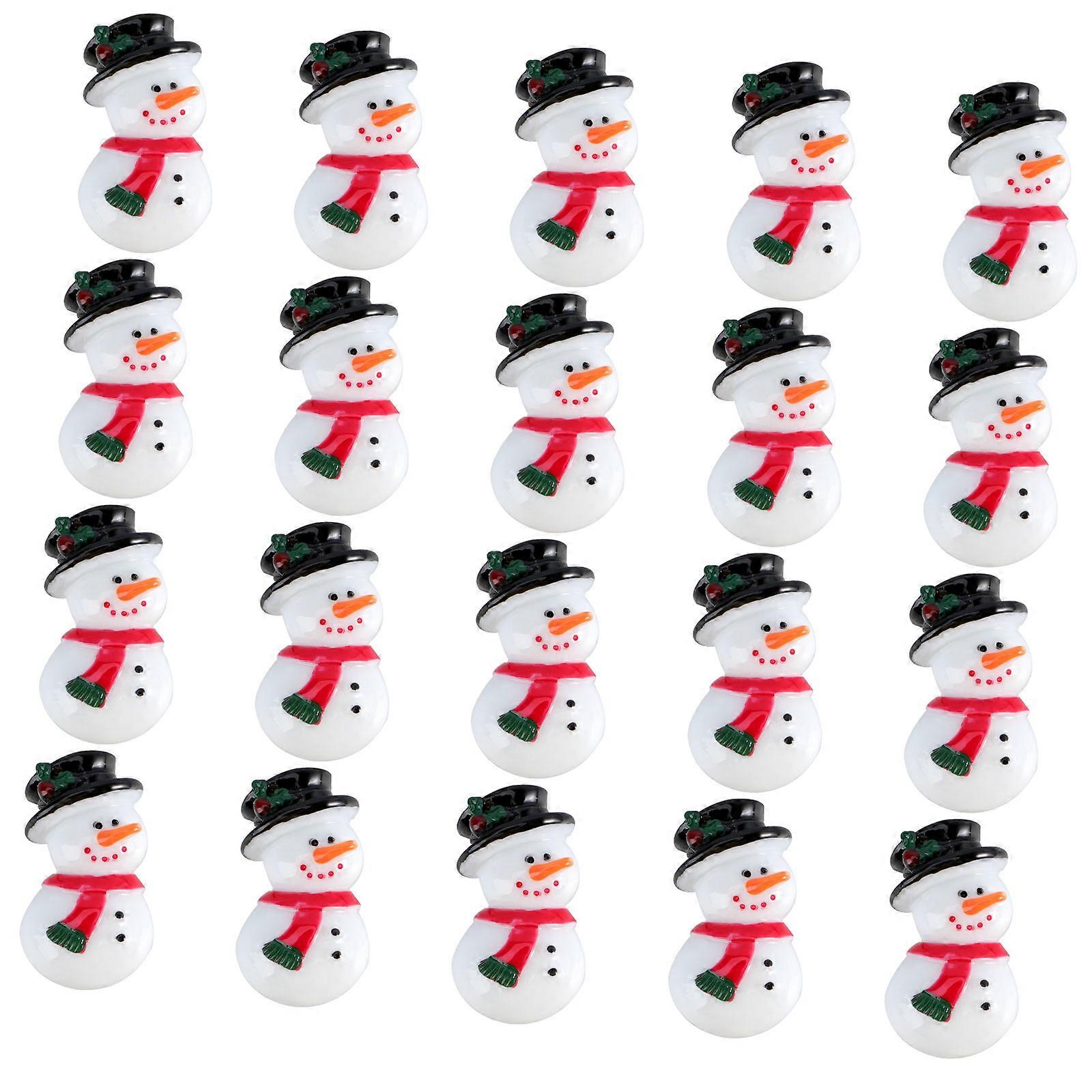 Flatback Buttons Craft Projects Phone Decor Resin Material Snowman Shape 3x1.7Cm 20Pcs