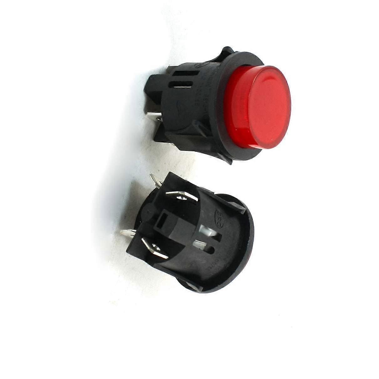 2 Pcs SelfLocking Push Button Switch DPST 16A 250V Round Flat Head for Car 24mm Mounting Hole