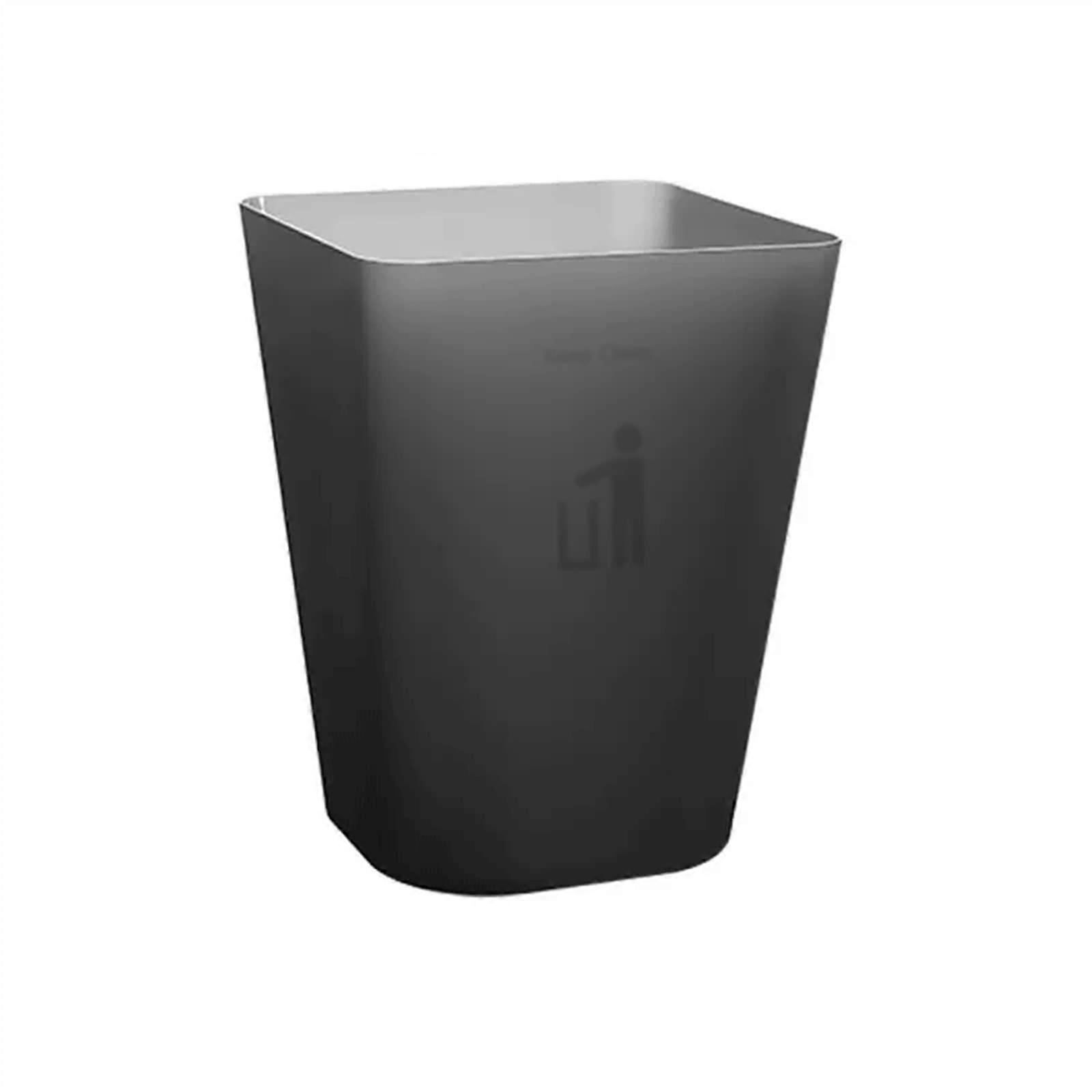 Large Black Plastic Trash Can with Wide  Durable PP for Kitchen Office Household Waste Bin