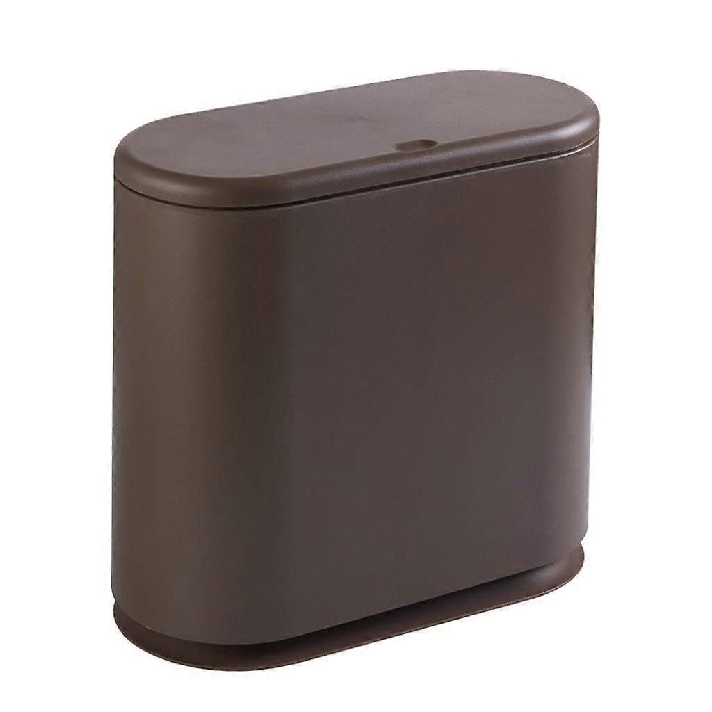 Large Capacity PushType Trash Can with Lid for Kitchen Bathroom Office, Flip  Waste Bin