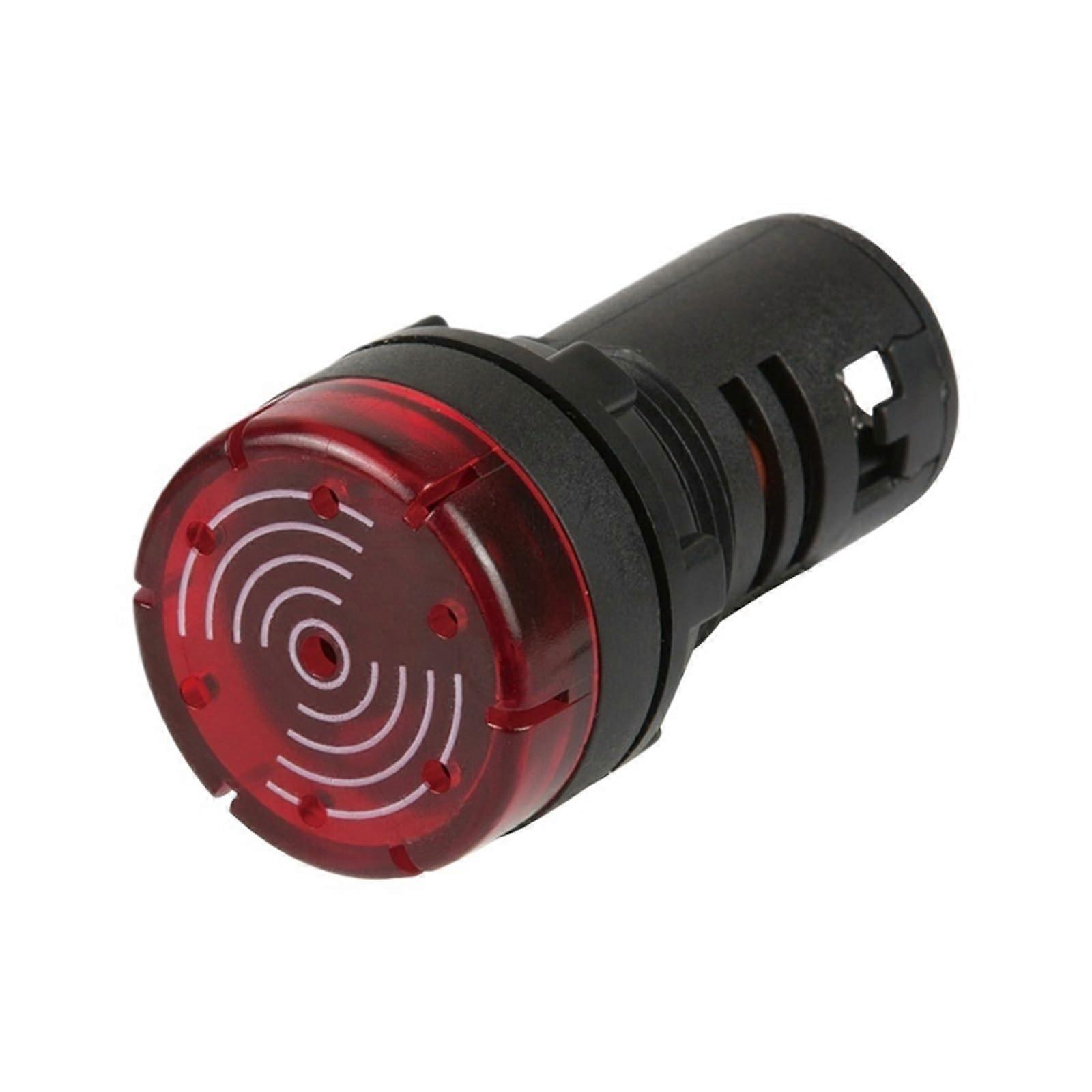 220V Flashing Red Warning Buzzer with Light for Industrial Emergency Alerts
