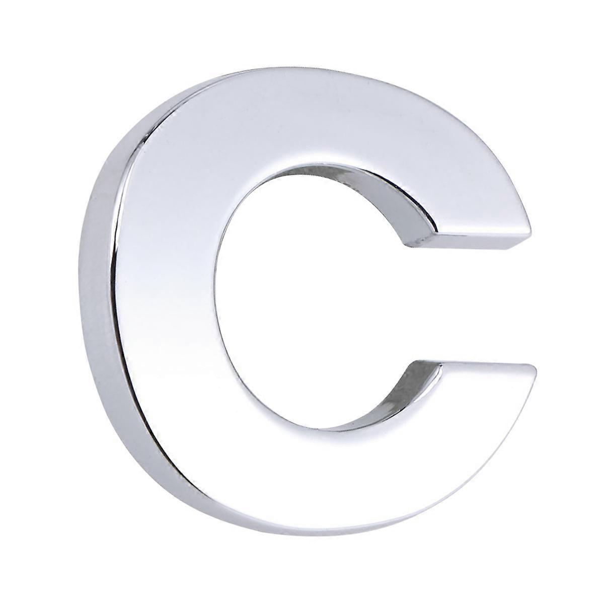 Car Metallic Sticker Silver 3D DIY Alphabet Emblem for Auto Styling 3Pcs