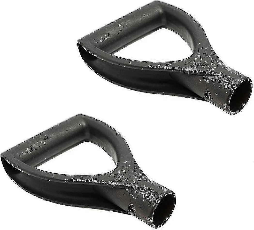 Shovel D Grip Handle 32mm Inner Diameter Plastic Spade Digging Raking Tools Black 2pcs