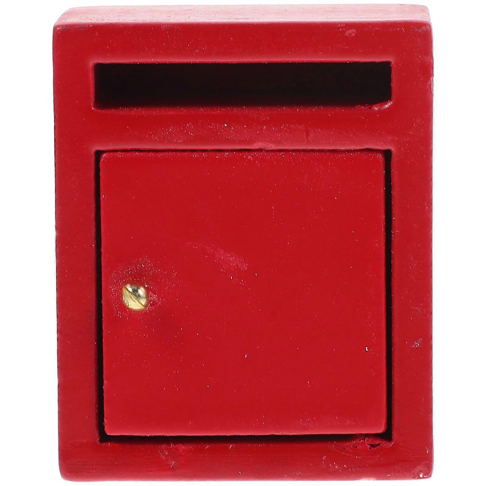 Wooden Mini Mailbox Craft Small Mailbox Model Tiny Mailbox Figurine Lifelike Tiny Mailbox Craft