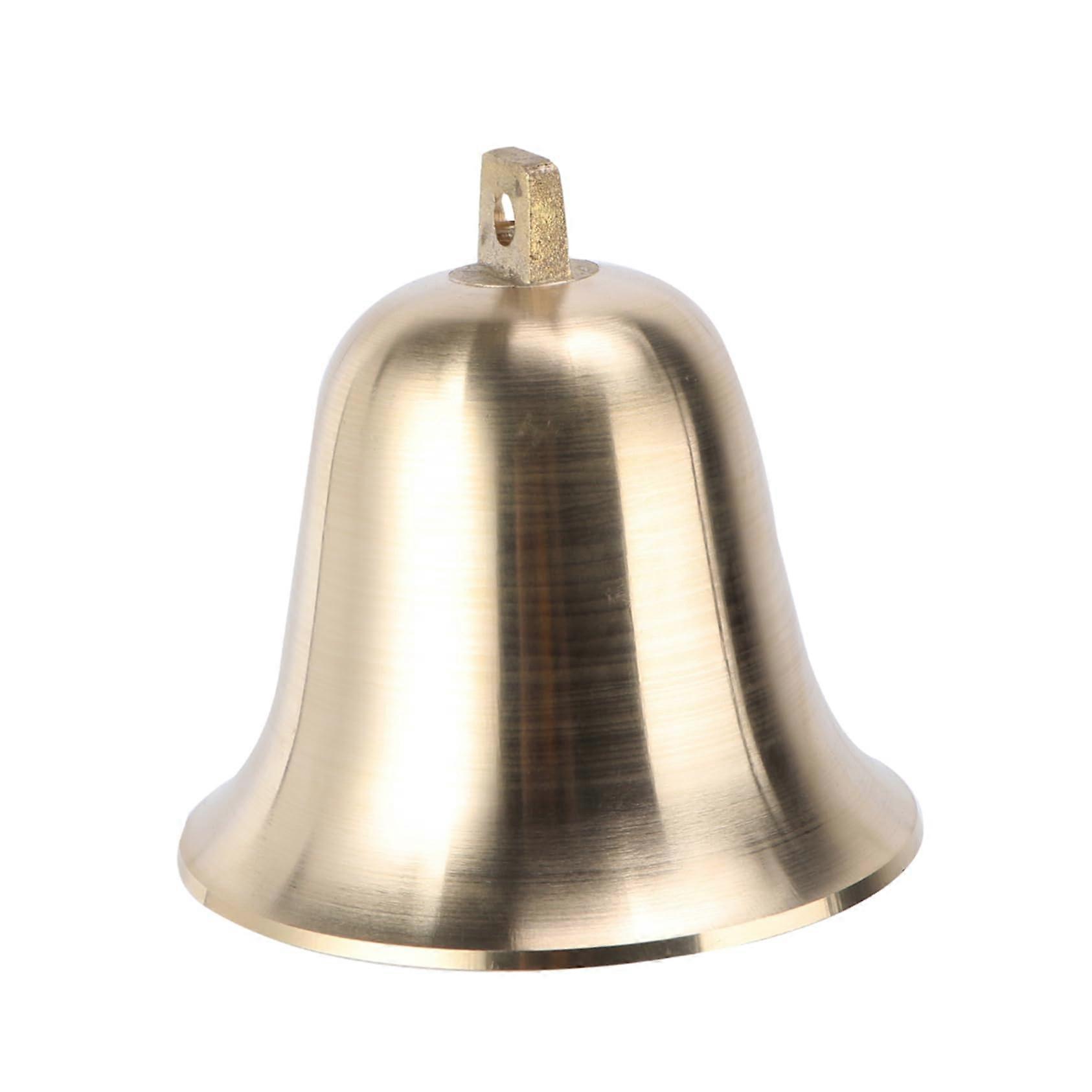 Solid Brass Hanging Bell with Clear Loud Chime, Elegant Gold Decorative Pendant for Courtyard
