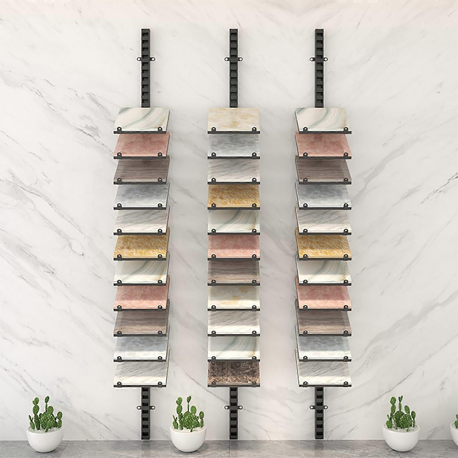 Metal Tile Display Rack 3pcs Set Wall Mounted Floor Tile Sample Holder with Sturdy Metal Frame