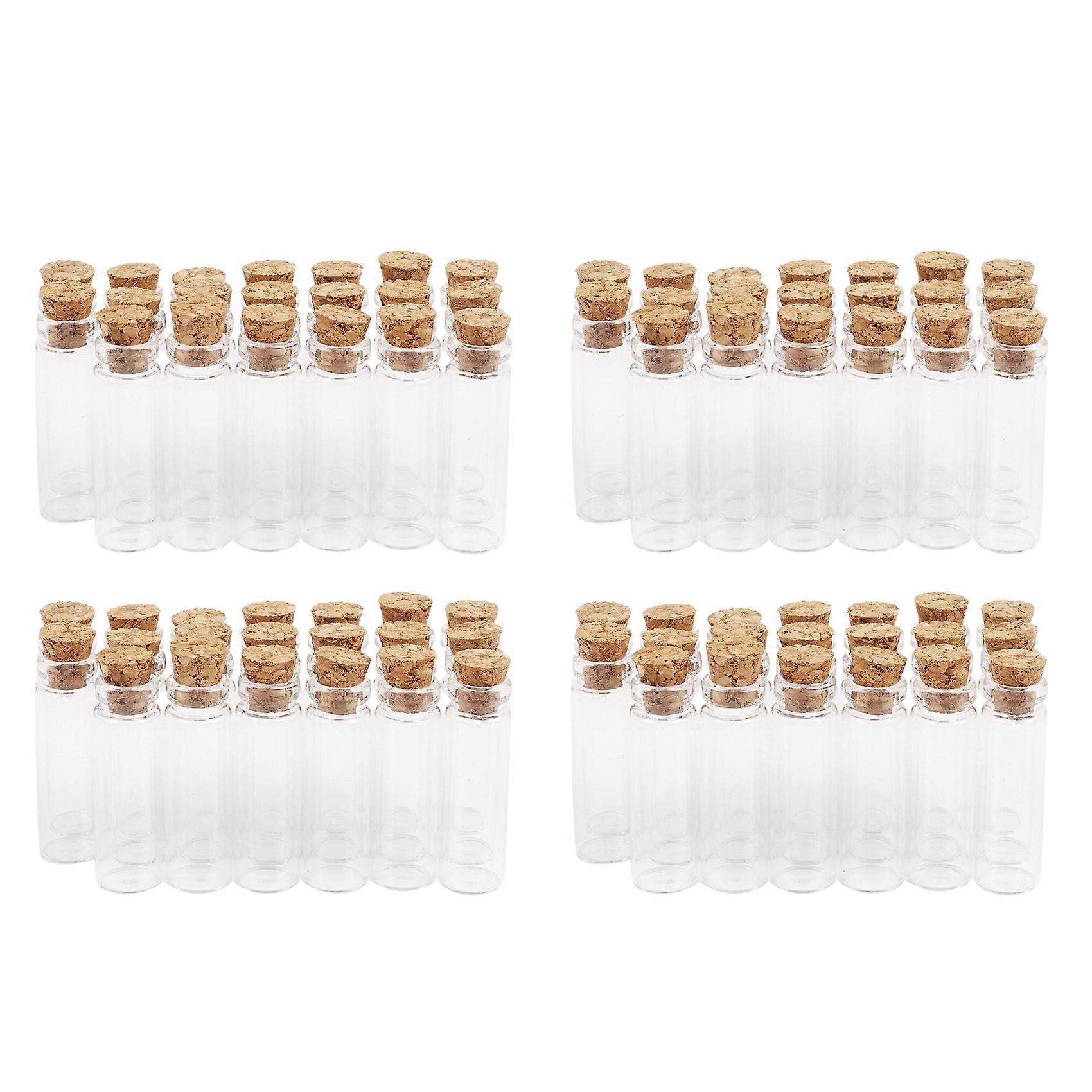 80Pcs 11X32mm Tiny Mini Empty Clear Cork Glass Bottles Vials 2Ml