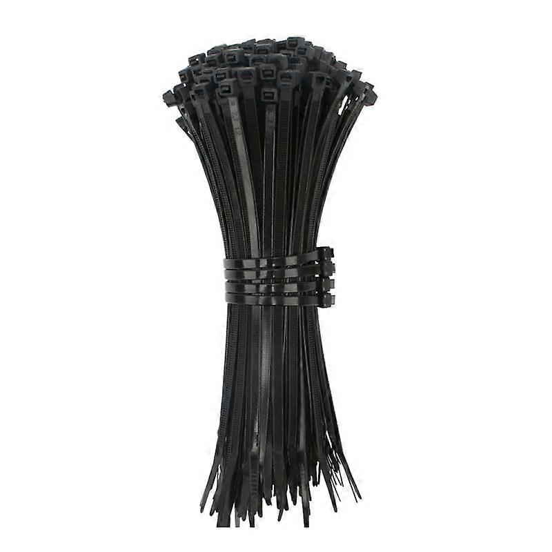 100pcs Black Nylon Cable Ties 120mm Self Locking with Fastening Ring for Wire Management