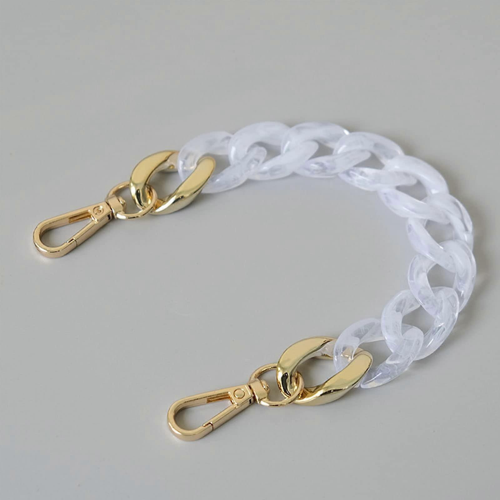 Handbag Replacement Strap Silver Transparent Resin Detachable Purse Chain Shoulder Strap