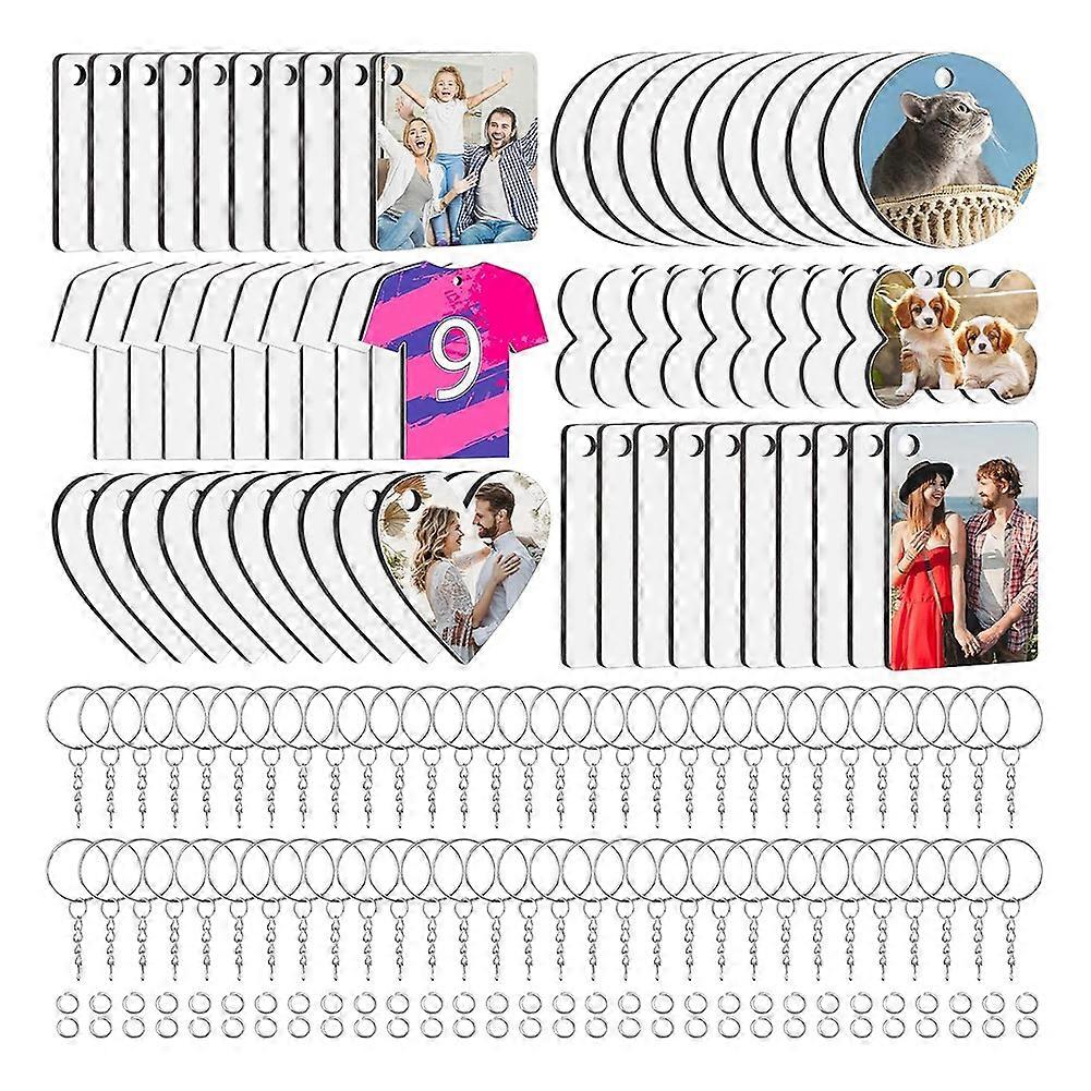 180 Pcs Sublimation Keychain Blanks,Double Sided Acrylic Rectangle Sublimation Key Chains Bulk,for DIY Keychain Crafting