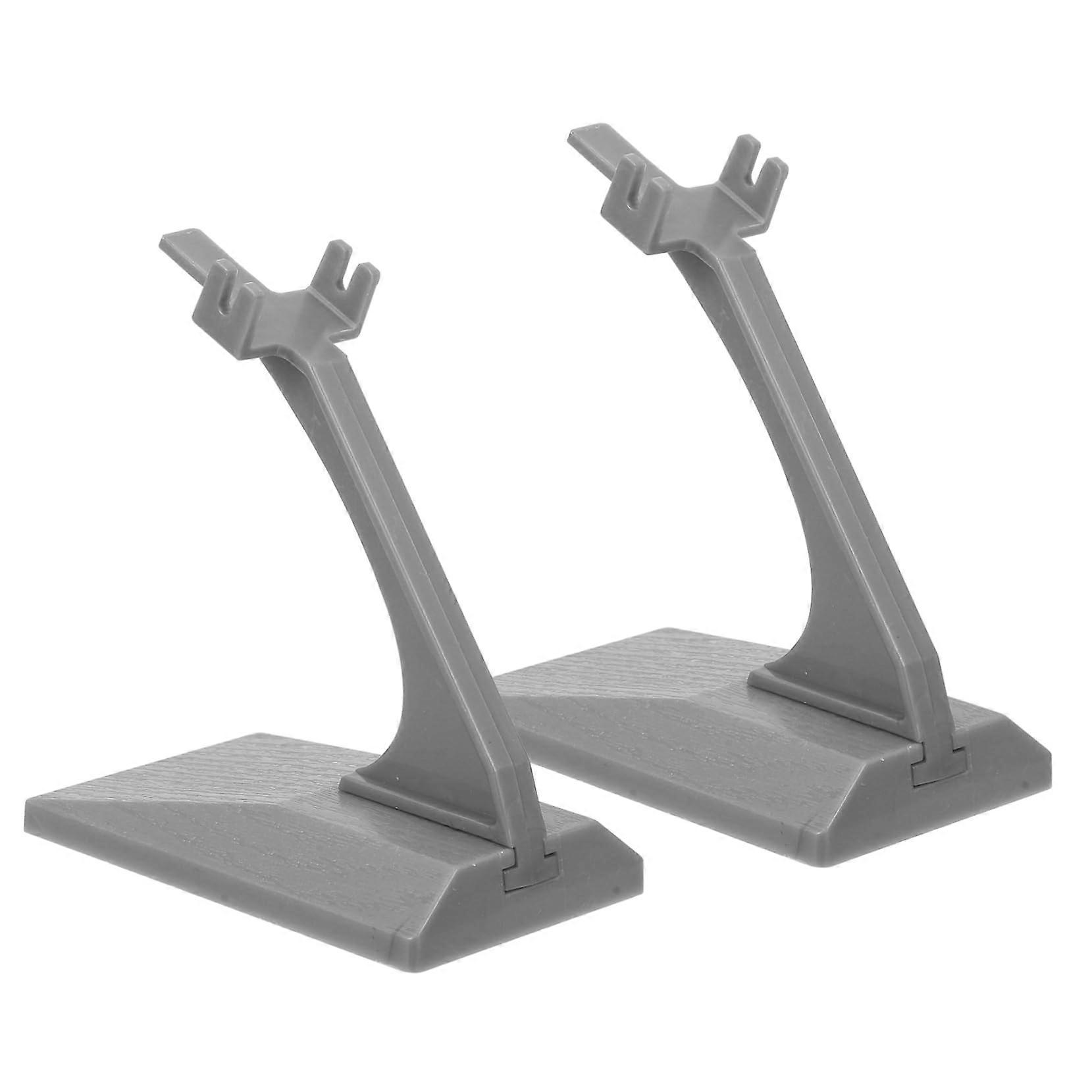 2pcs Clear Plastic Aircraft Model Display Stand with Stable Support Frame for Desktop and Retail