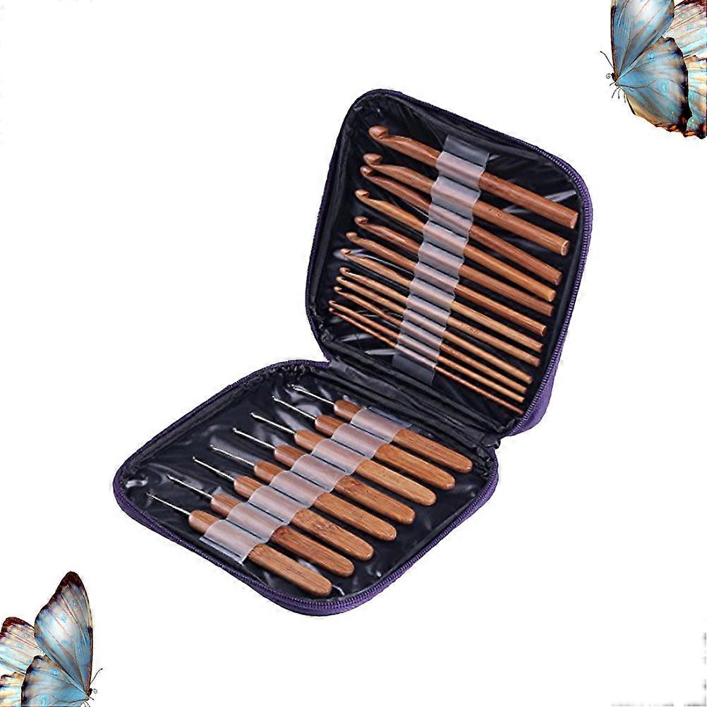 Bamboo Wood Crochet Hook Set for Knitting Tools with 1Set Practical Needles