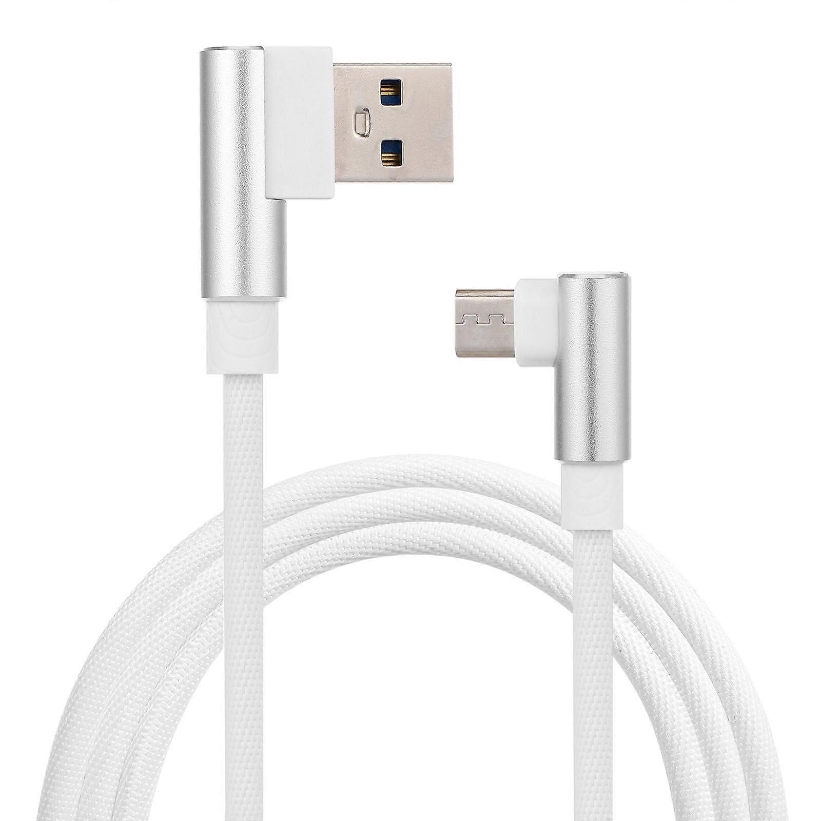 Micro USB Cord Durable Braided Data Cable 3Pcs with 90 Degree Connector