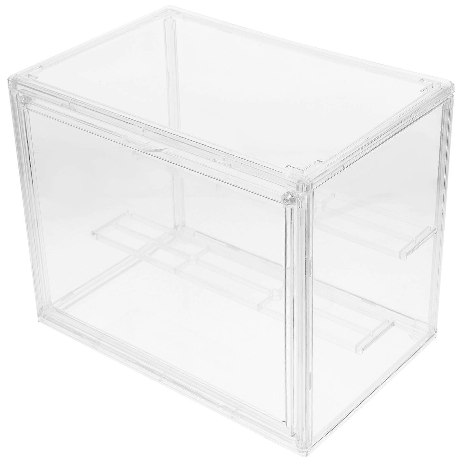Acrylic Display Case for Figures Clear Storage Box with Divider