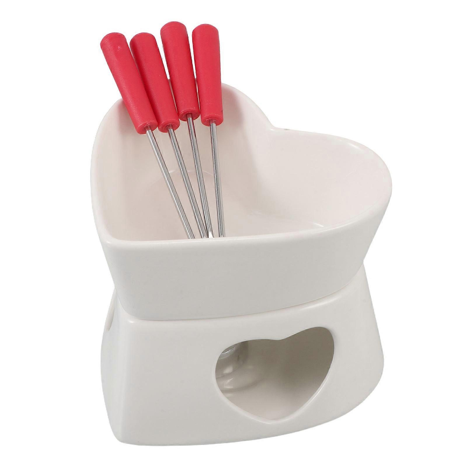 Creative Hot Pot Ceramic Butter Warmer for Melting Chocolate 1Set