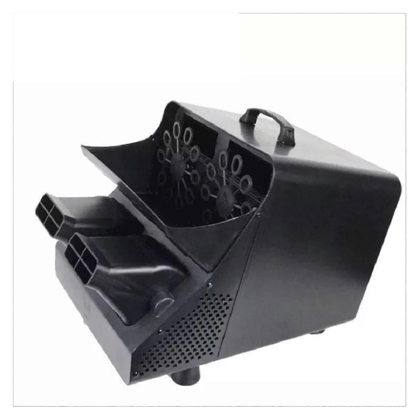 Automatic Stage Bubble Machine with Remote Control, Dual Wheel Black Bubble Blower for Wedding