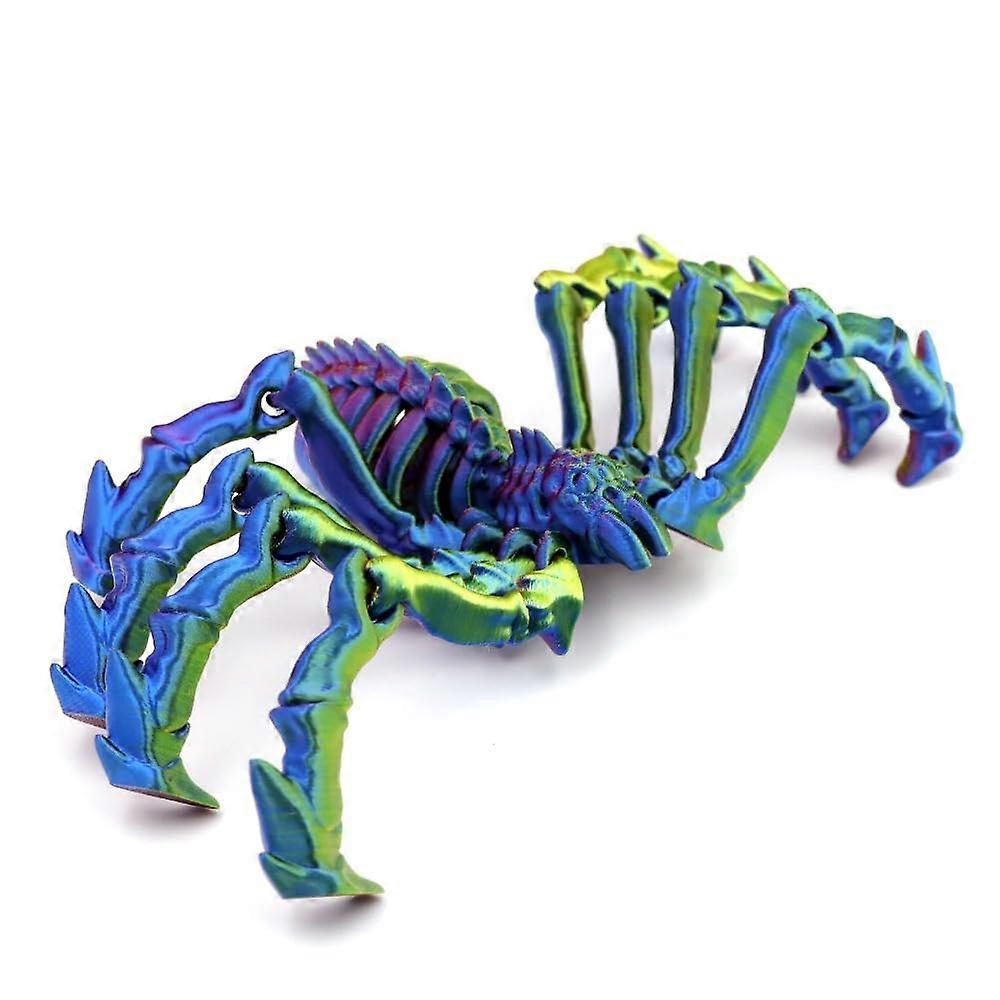 Life Size 3D Printed Spider Model with Adjustable Poseable Joints, Lifelike Multicolor Prop