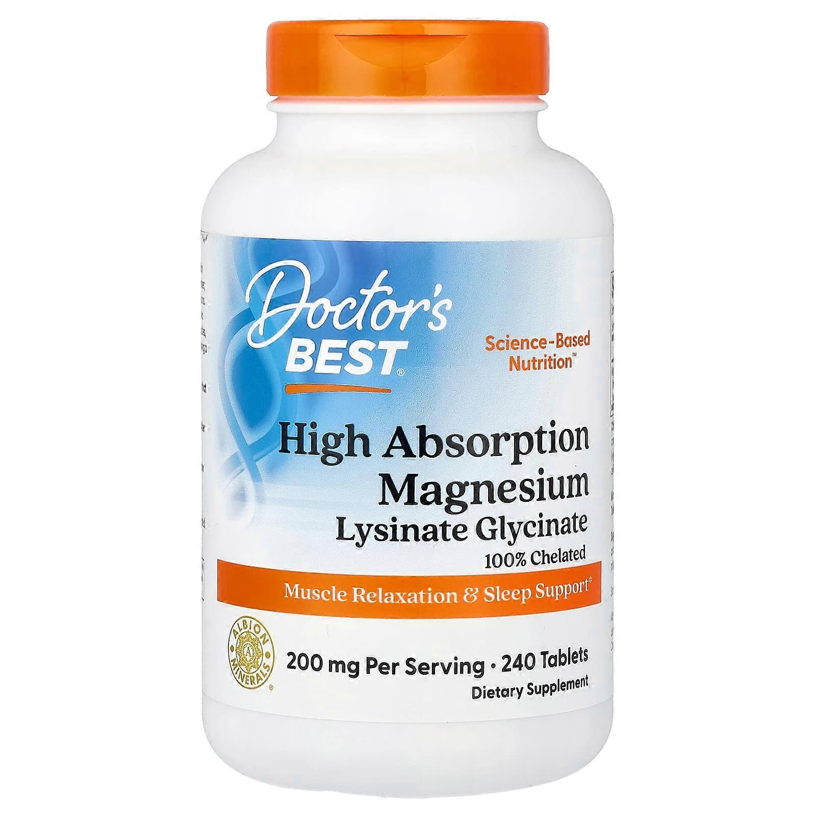 Doctor's Best, High Absorption Magnesium, 100 mg, 240 Tabletten