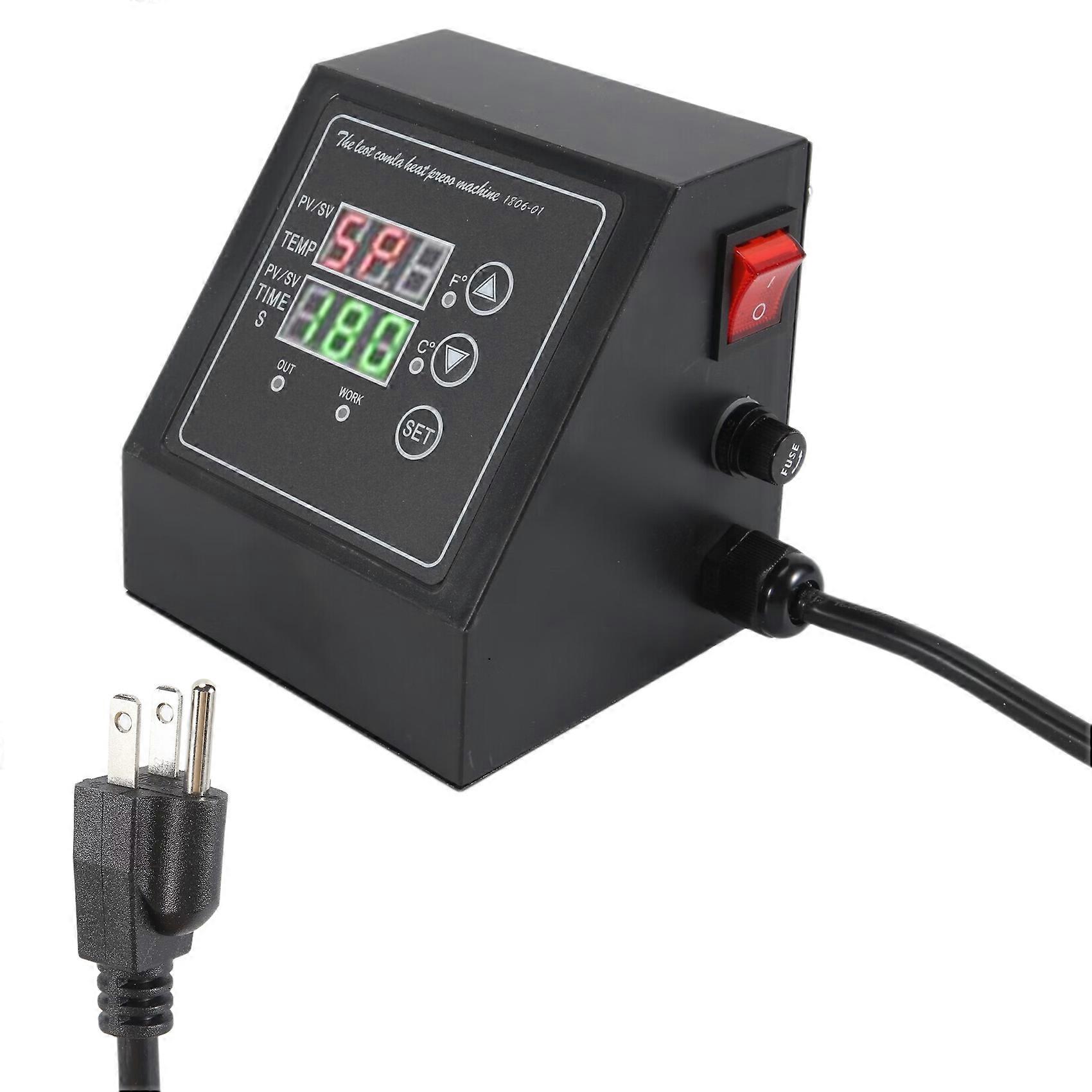 Heat Press Control Box Replacement Digital Panel Accessory Machine 1400W Temperature Controller 110V US Plug