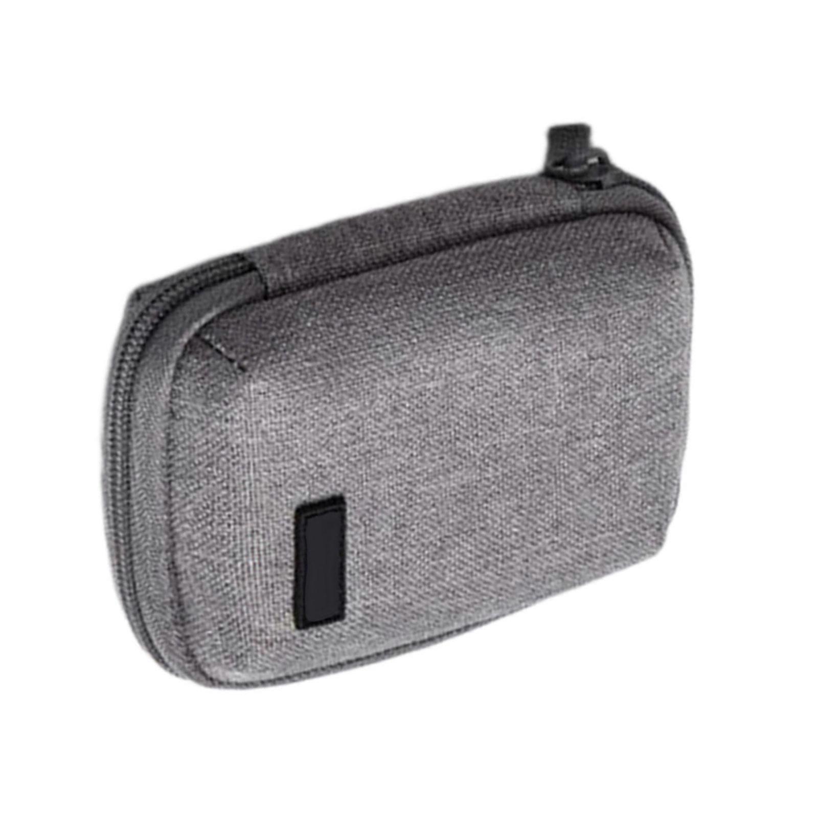 Scratchproof Wire Holder Small Accessories Organizers Bag Multi Compartment Mini Pouch Charging Data Cable Storage Case  grey