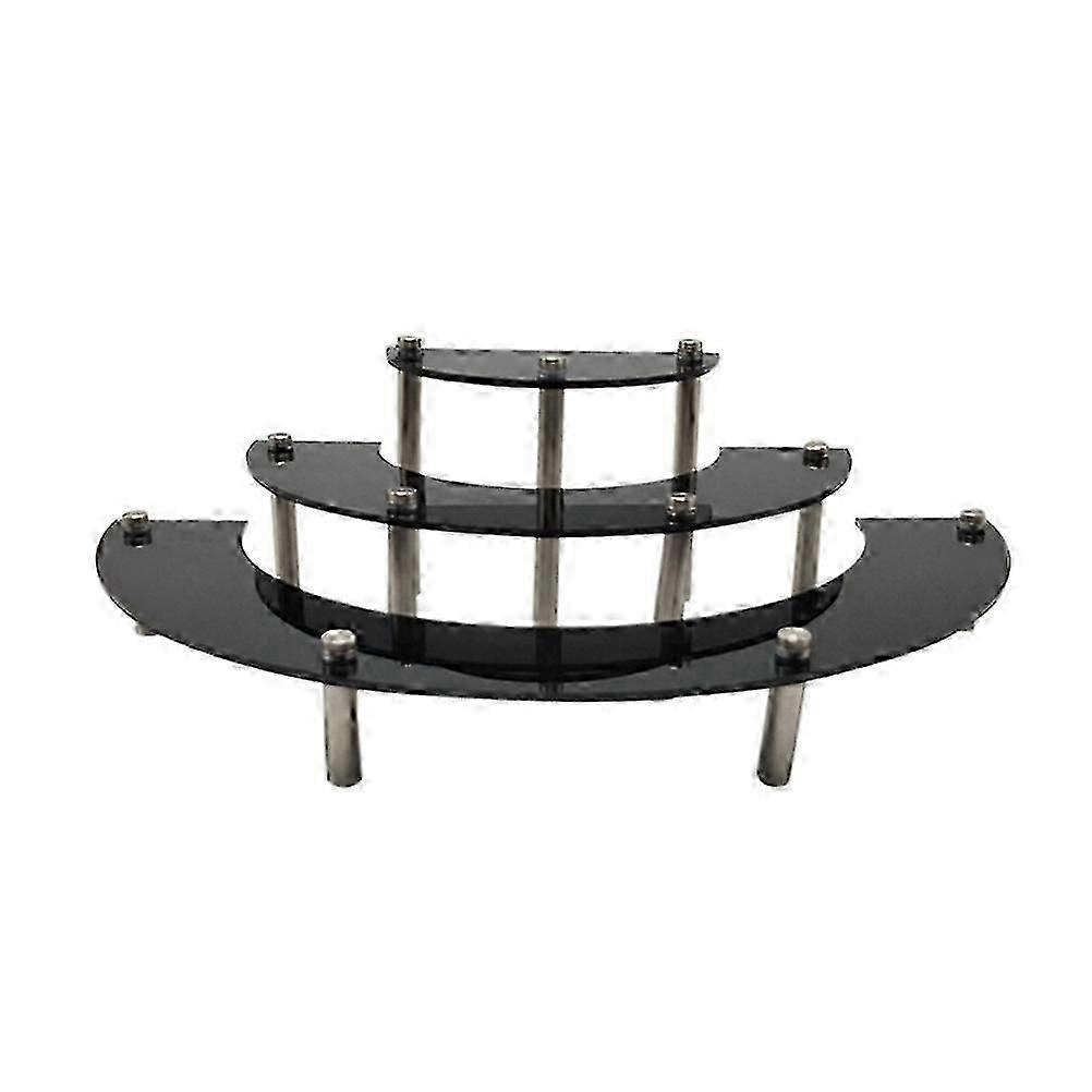 3-Tier Acrylic Cupcake Display Stand (Black, 1 Piece)