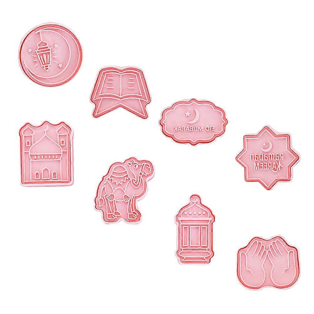 Plastic Eid Mubarak Cookie Mold Baking Tool for Kitchen Use 8Pcs