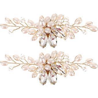 1 Pair Women Shoe Clips Bride Shoe Decorations Bridal Rhinestone Pearl Shoe Clips Shoe Charms