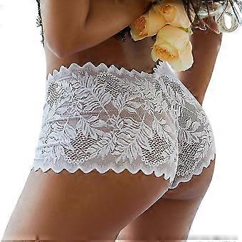 Women Panties Hollow Out Lace Mid Waist Soft Breathable Anti-septic Soilid Color1